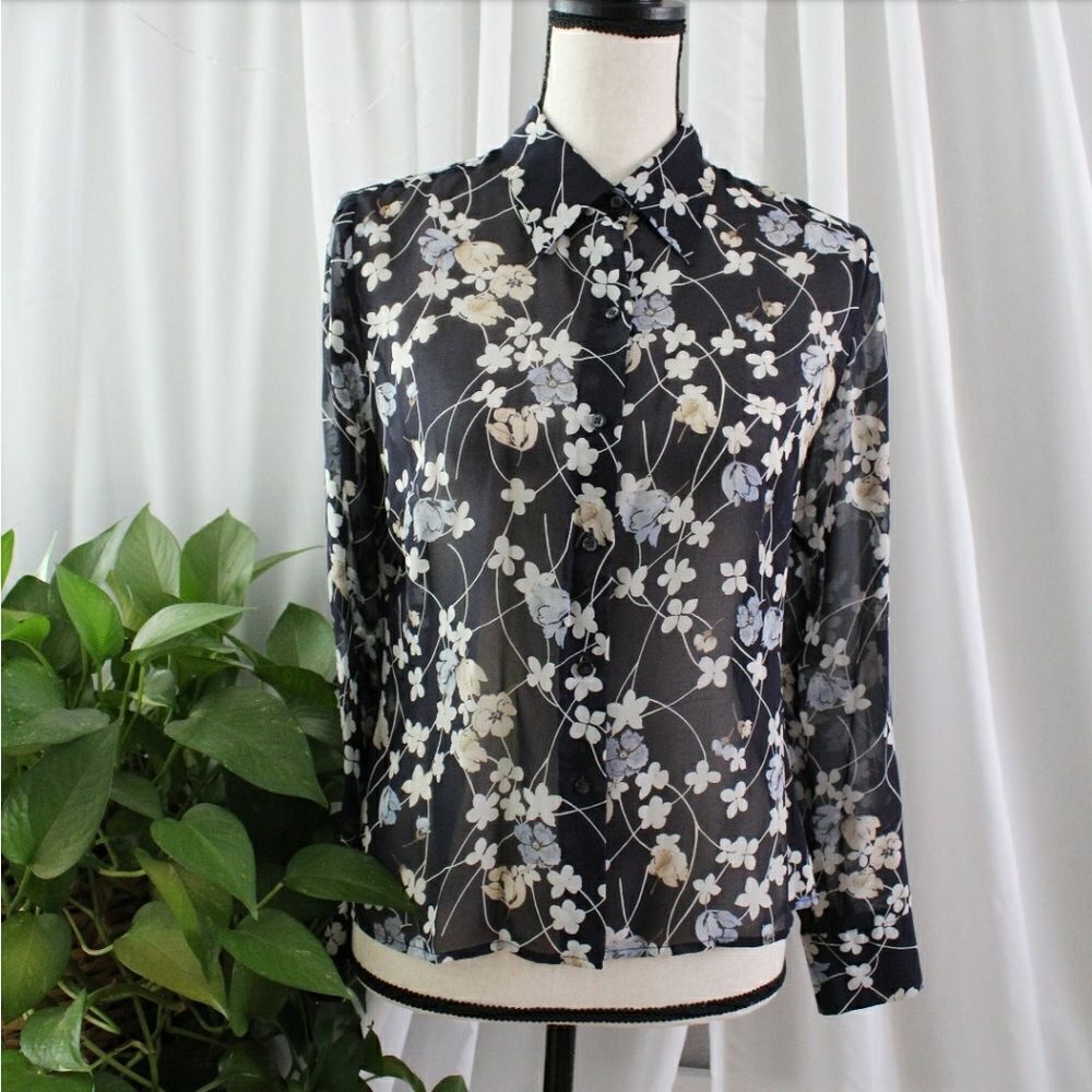 NWOT ANN TAYLOR LOFT FLORAL BLOUSE SIZE 6P - Picture 4 of 7